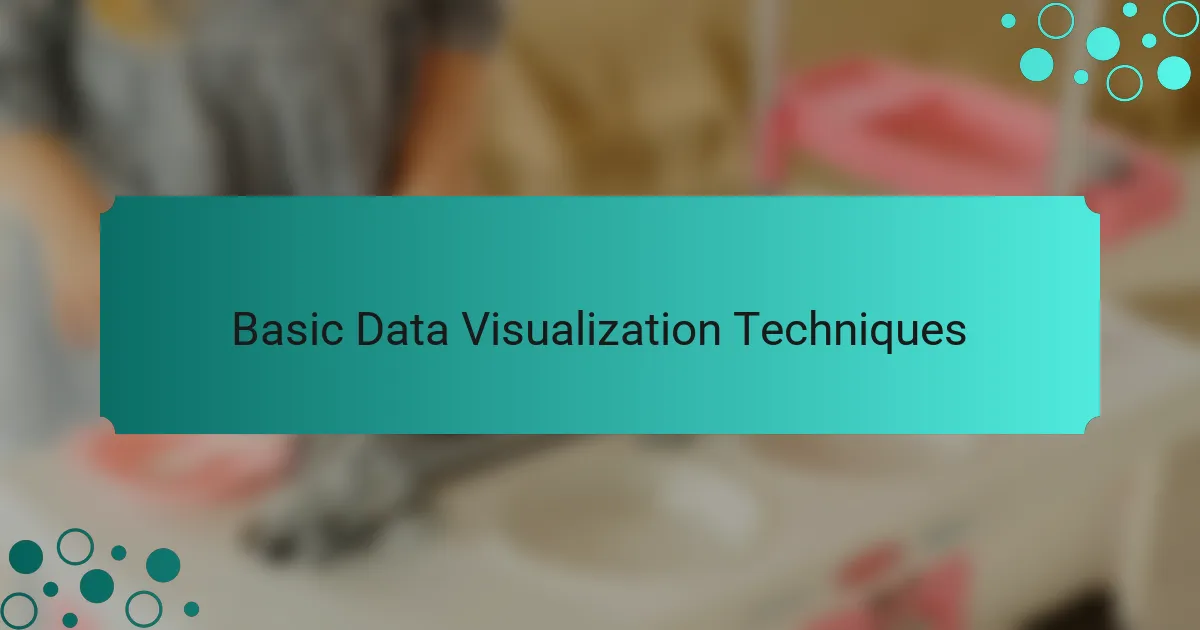 Basic Data Visualization Techniques