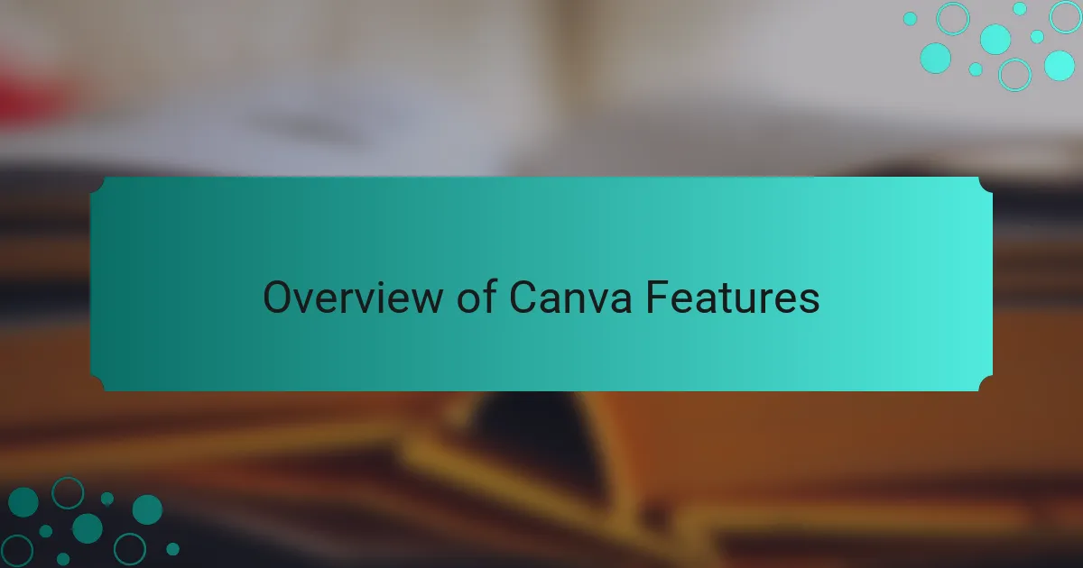 Overview of Canva Features