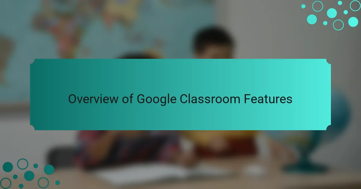 Overview of Google Classroom Features